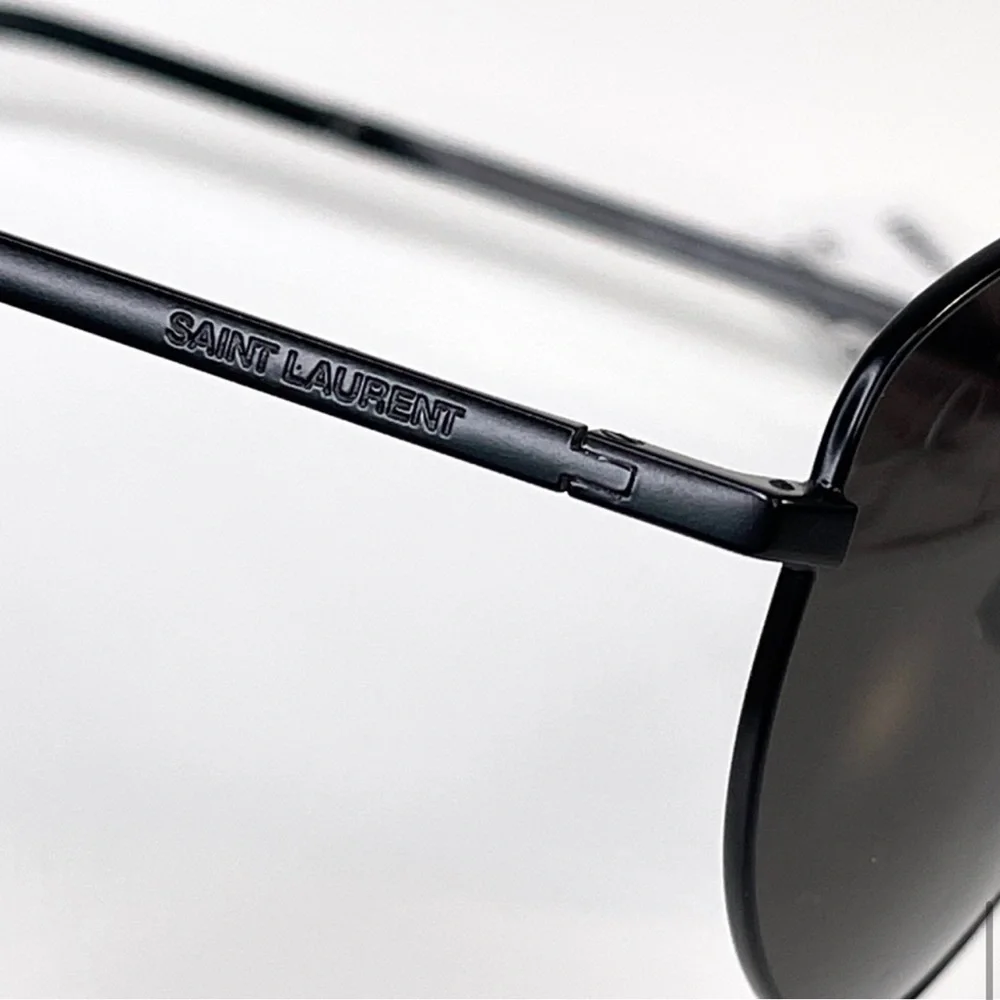 SAINT LAURENT Classic Aviator Sunglasses NEW 60mm Black Polarized